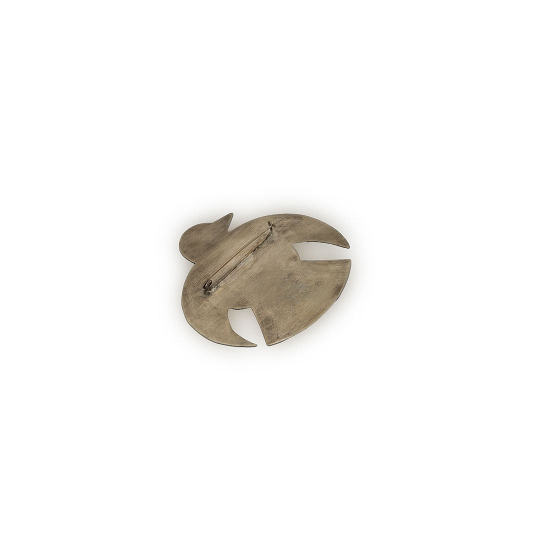 Wari metal bird brooch