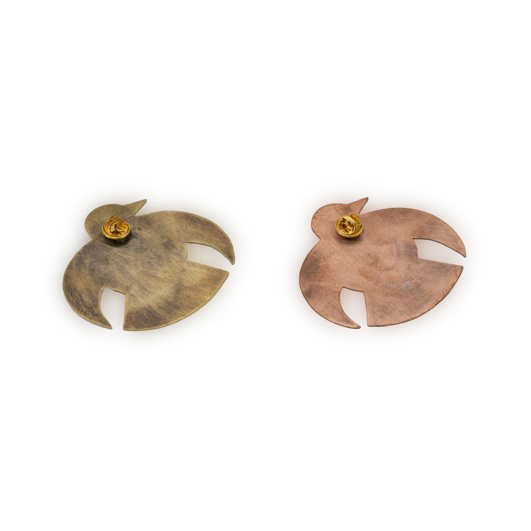 Wari metal bird brooch