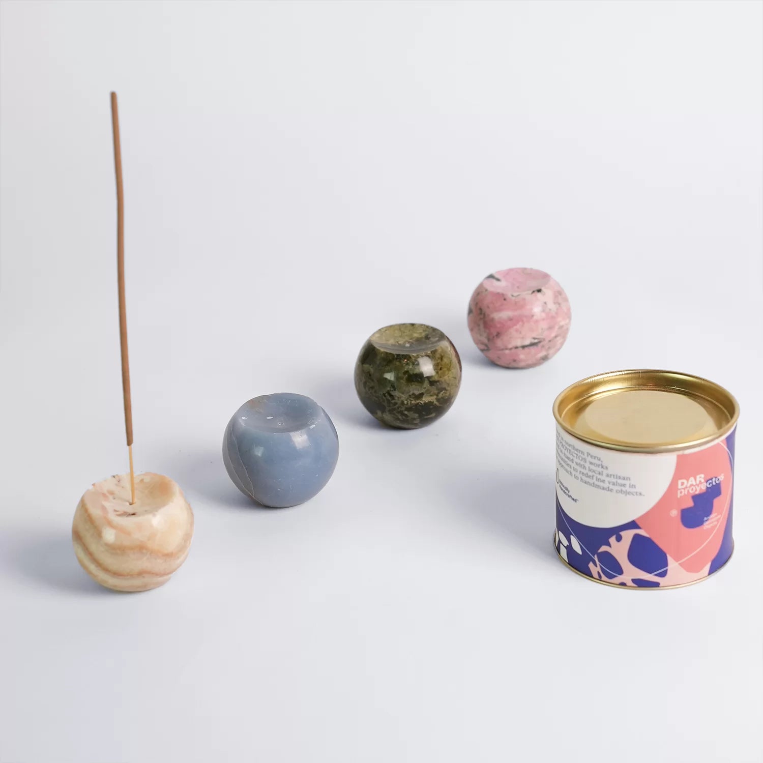 Cream stone incense holder