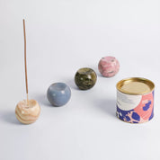 Cream stone incense holder