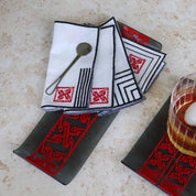 Large red-gray tray