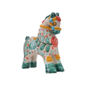 Horses with colonial leaf and flower designs