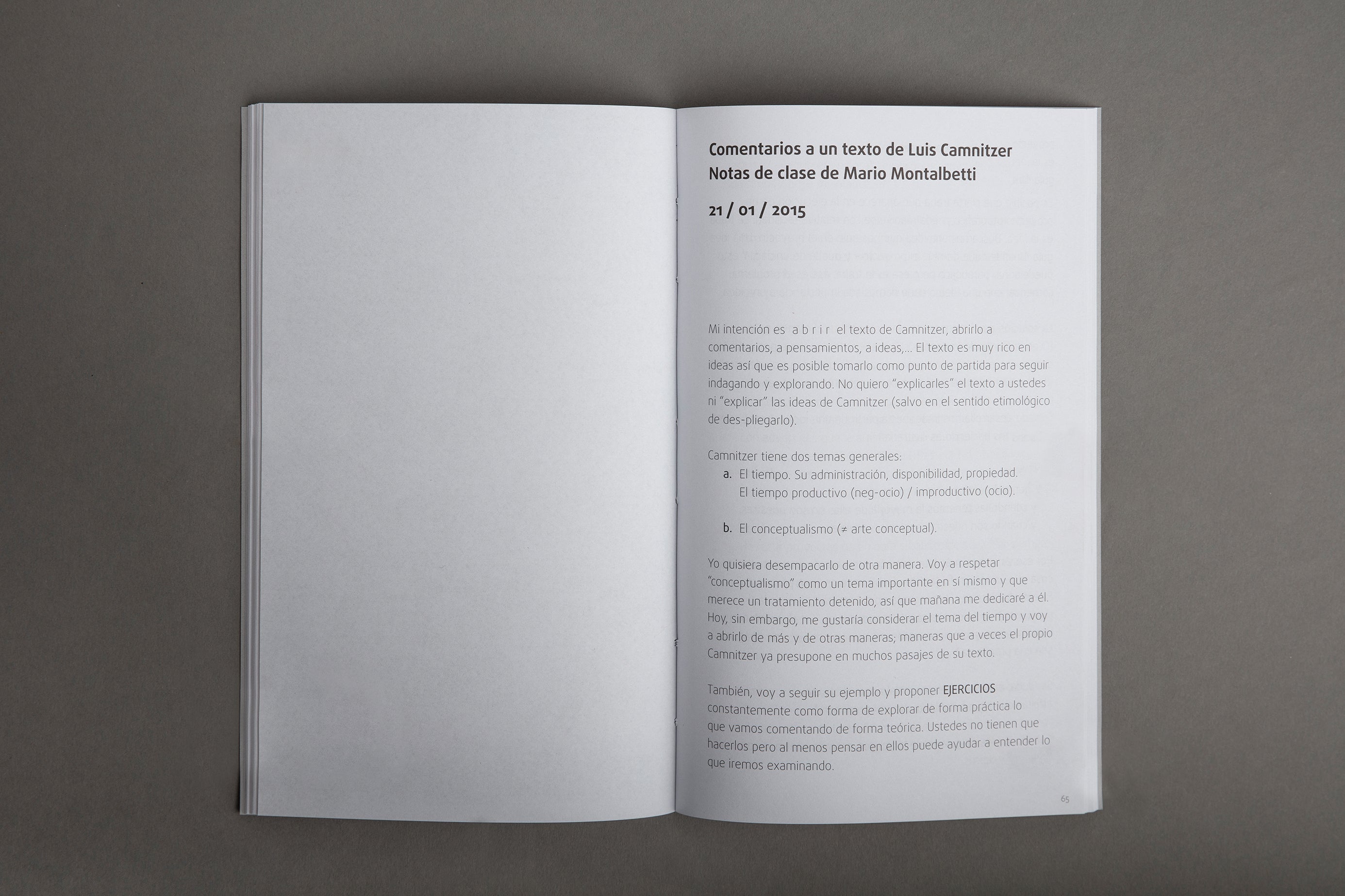 Ideas around contemporary photography. Luis Camnitzer &amp; Mario Montalbetti.
